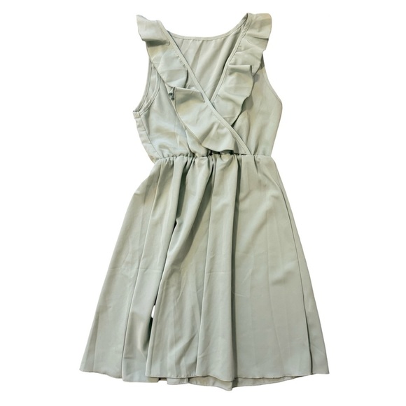 Breathe Dresses & Skirts - Breathe Women Sleeveless Ruffle Fit and Flare Sage Green Dress Size XS